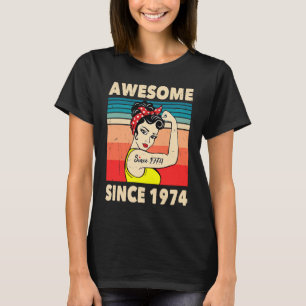 Geweldige sinds 1974 Jaar Oud 49e Verjaardag Decor T-shirt