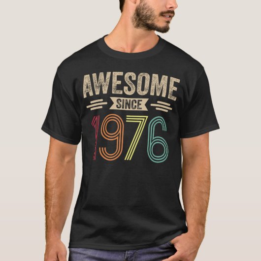 Geweldige sinds 1976 Retro Vintage T-shirt (Voorkant)
