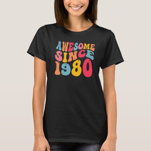 Geweldige sinds 1980 42 jaar oud Retro  42e T-shirt (Voorkant)