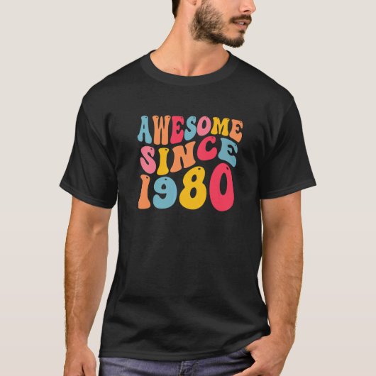Geweldige sinds 1980 42 jaar oud Retro 42e T-shirt (Voorkant)