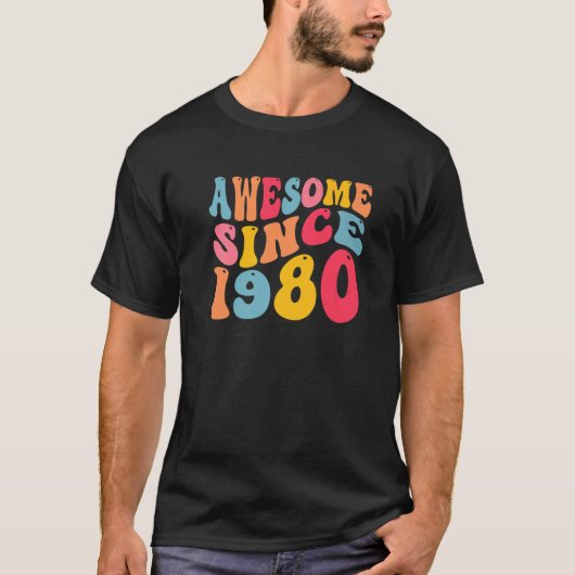 Geweldige sinds 1980 42 jaar oud Retro 42e T-shirt (Voorkant)