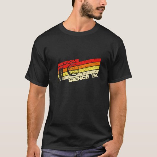 Geweldige sinds 1980 42e retorgolf t-shirt (Voorkant)