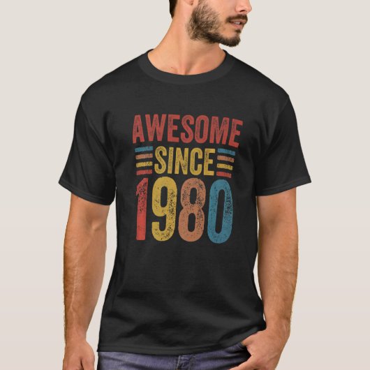 Geweldige sinds 1980  stijl Geboren in 1980 T-shirt (Voorkant)