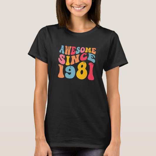 Geweldige sinds 1981 41 jaar oud Retro  41st T-shirt (Voorkant)