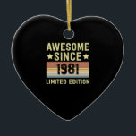 Geweldige sinds 1981 keramisch ornament<br><div class="desc">1</div>