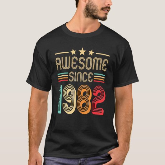 Geweldige sinds 1982 40e Verjaardag 40 jaar oud Re T-shirt (Voorkant)