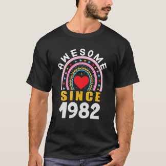 Geweldige sinds 1982: 40e verjaardag regenboogfort t-shirt