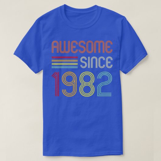 Geweldige sinds 1982 40e verjaardag Retro  T-shirt (Design voorkant)
