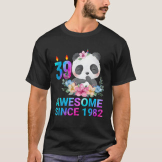 Geweldige sinds 1982 Cute Panda 39 jaar oud 39th B T-shirt