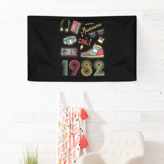 Geweldige sinds 1982 Retro 40e verjaardag Spandoek (Insitu)