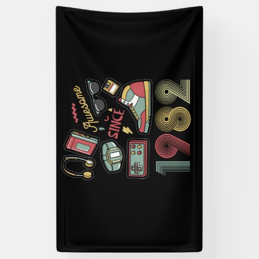 Geweldige sinds 1982 Retro 40e verjaardag Spandoek (Verticaal)