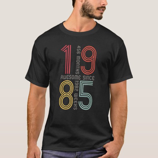 Geweldige sinds 1985 38e geboortedag 38 jaar oud R T-shirt (Voorkant)