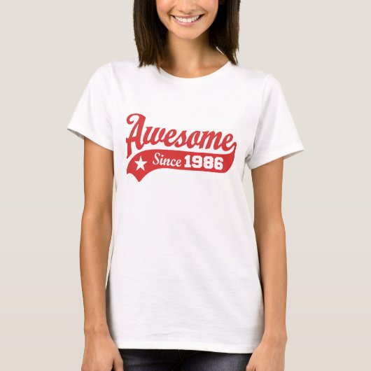Geweldige sinds 1986 t-shirt (Voorkant)