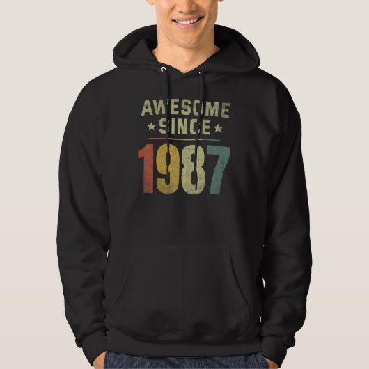 Geweldige sinds 1987 35e verjaardag van Mannen met Hoodie (Voorkant)