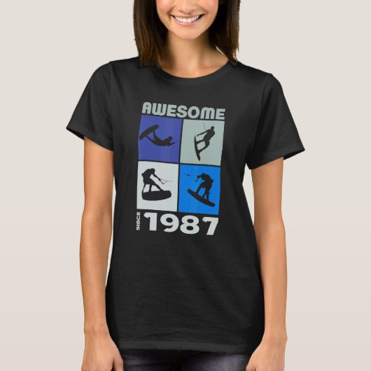 Geweldige sinds 1987 Wakeboard lifestyle T-shirt (Voorkant)