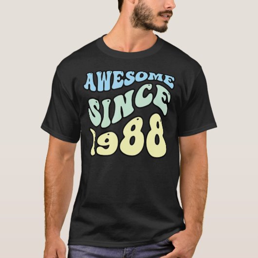 Geweldige sinds 1988  Retro Verjaardag T-shirt (Voorkant)