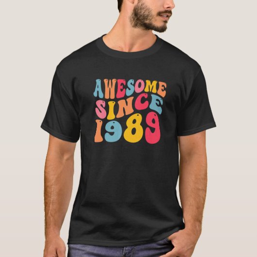 Geweldige sinds 1989 33 jaar oud Retro  33rd T-shirt (Voorkant)