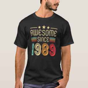 Geweldige sinds 1989 33e verjaardag 33 jaar oud t-shirt