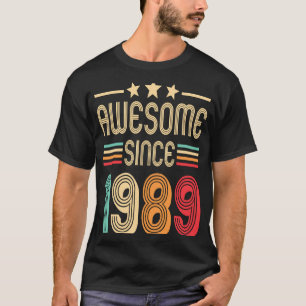 Geweldige sinds 1989 34e verjaardag 34 jaar oud t-shirt