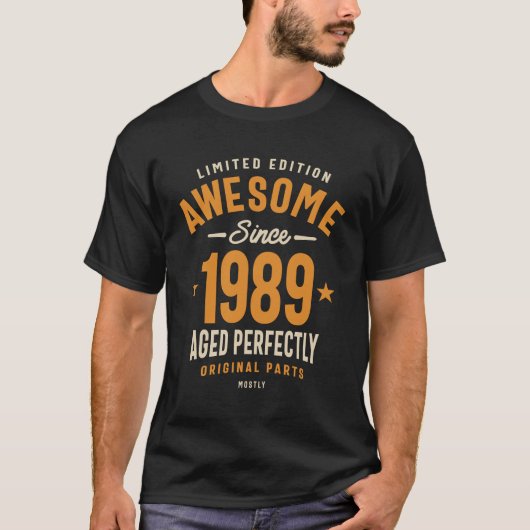 Geweldige sinds 1989 35 jaar oud t-shirt (Voorkant)