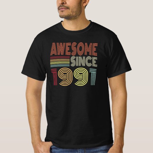 Geweldige sinds 1990 Retro geboren in 1990 T-shirt (Voorkant)