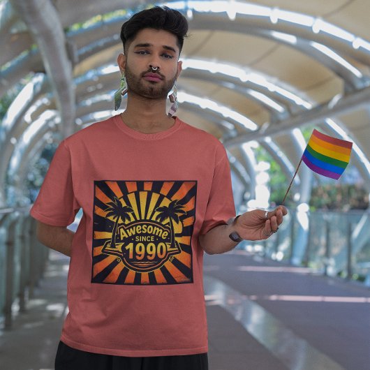 Geweldige sinds 1990 retro palmen t-shirt