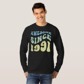 Geweldige sinds 1991 Retro Birthday T-shirt (Voorkant volledig)
