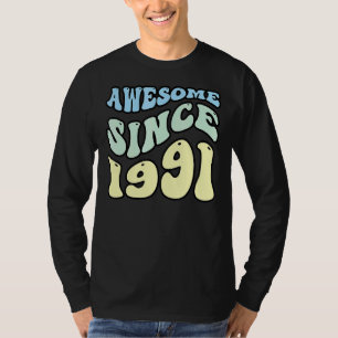 Geweldige sinds 1991 Retro Birthday T-shirt