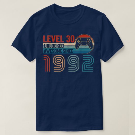 Geweldige sinds 1992 niveau 30 ontgrendelde videob t-shirt (Design voorkant)