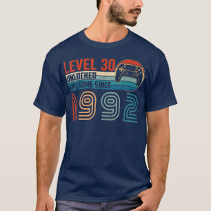 Geweldige sinds 1992 niveau 30 ontgrendelde videob t-shirt