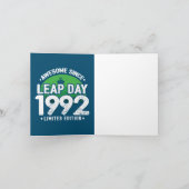 Geweldige sinds 1992 schrikkeljaar dag feb 29 Verj Kaart (Binnen)