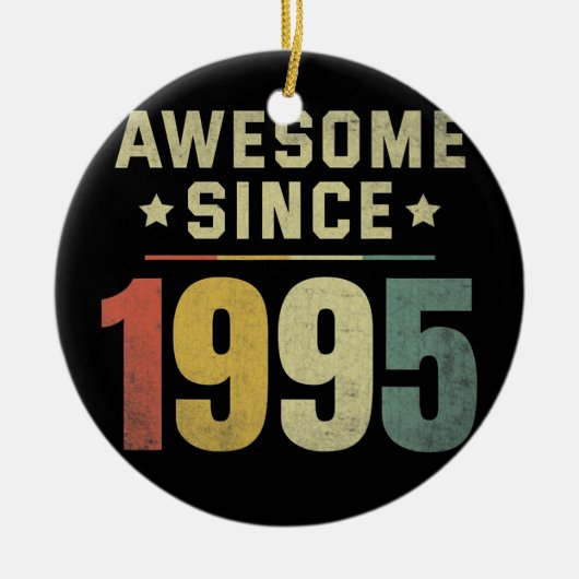 Geweldige sinds 1995 27e verjaardag van de Mannen  Keramisch Ornament (Voorkant)