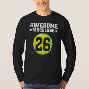 Geweldige sinds 1996 Tennis 26e verjaardag 26 jaar T-shirt