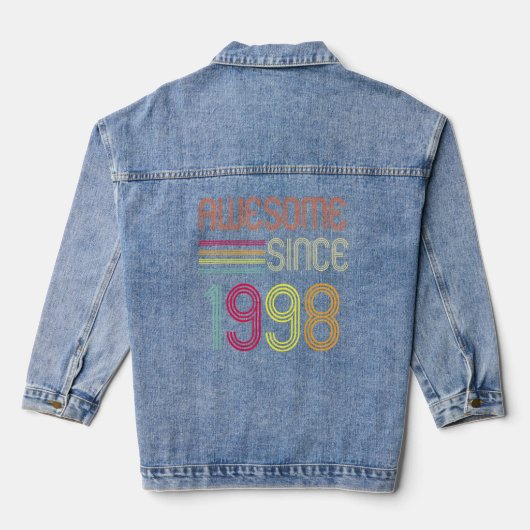 Geweldige sinds 1998 24e verjaardag Retro Denim Jacket (Achterkant)