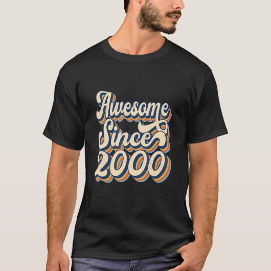Geweldige sinds 2000 22e verjaardag Retro Vinta T-shirt (Voorkant)