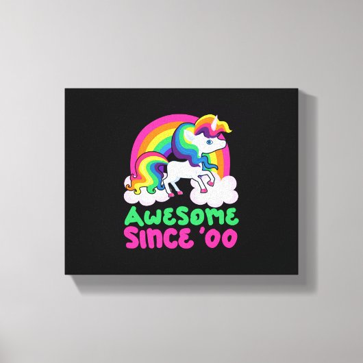Geweldige Sinds 2000 Eenhoorn Canvas Afdruk (Voorkant)