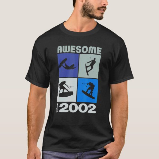 Geweldige sinds 2002 Wakeboard lifestyle 1 T-shirt (Voorkant)
