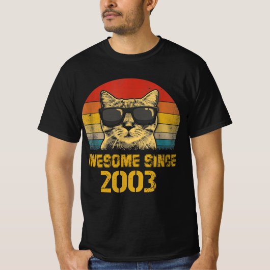 Geweldige Sinds 2003 Verjaardag Gift Cat Lover 200 T-shirt (Voorkant)