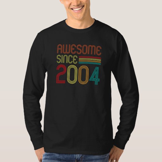 Geweldige sinds 2004 18 jaar oud Retro 18e T-shirt (Voorkant)