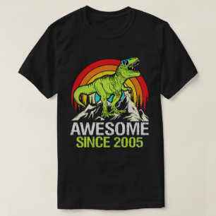 Geweldige sinds 2005 Dinosaur 18 jaar 18e verjaard T-shirt