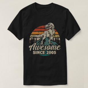 Geweldige sinds 2005 Retro Dinosaur 17e verjaardag T-shirt