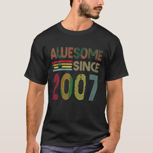 Geweldige sinds 2007 15e verjaardag Retro T Shirt (Voorkant)