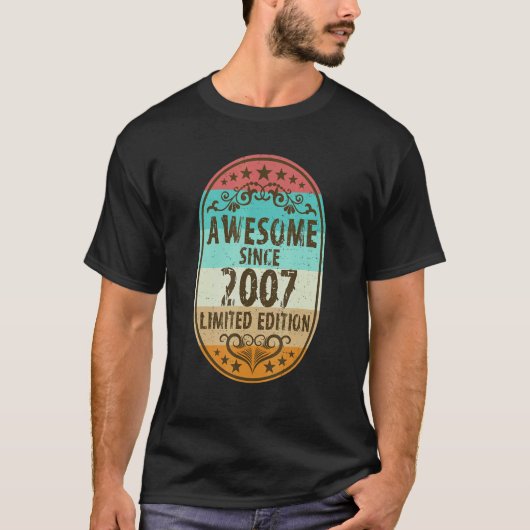 Geweldige sinds 2007 15e verjaardag t-shirt (Voorkant)
