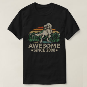 Geweldige sinds 2008 Retro Dinosaur 14e verjaardag T-shirt