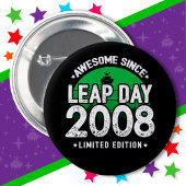 Geweldige sinds 2008 schrikkeljaar dag feb 29 Verj Ronde Button 5,7 Cm