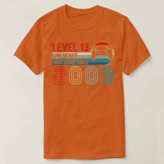 Geweldige sinds 2009 niveau 13 ontgrendelde video  t-shirt (Design voorkant)