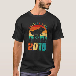 Geweldige sinds 2010 Retro Dinosaur Boys 13th Birt T-shirt