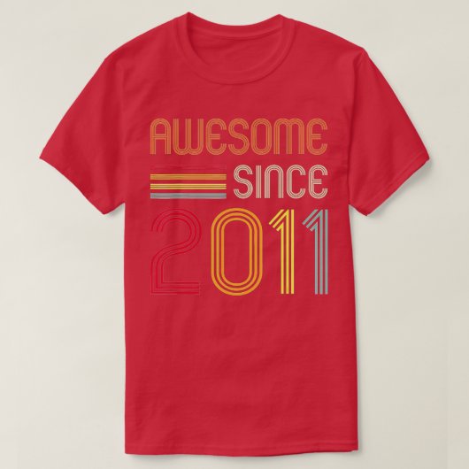 Geweldige sinds 2011 11e verjaardag Retro T-shirt (Design voorkant)