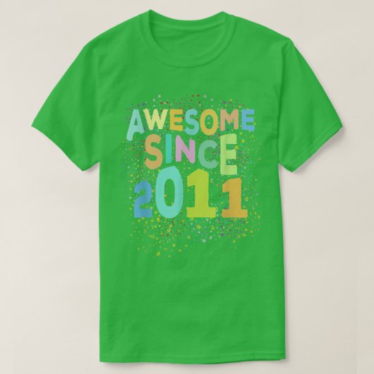 Geweldige sinds 2011 Funny Retro 11 jaar oud 11th T-shirt (Design voorkant)