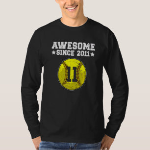 Geweldige sinds 2011 Softball 11e Verjaardag 11 ja T-shirt